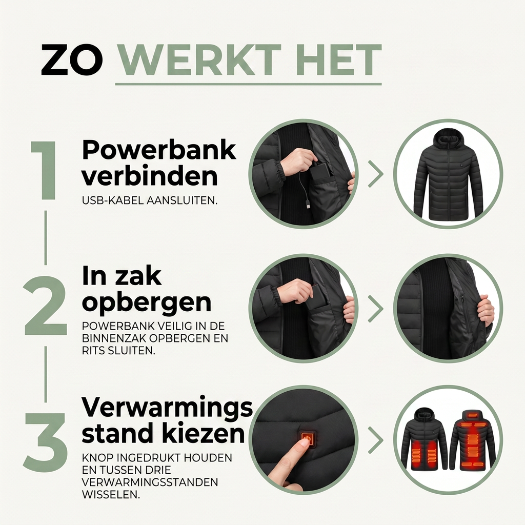 Verwarmde Jas Heren & Dames - 9 Warmtezones - Waterdicht & USB 5