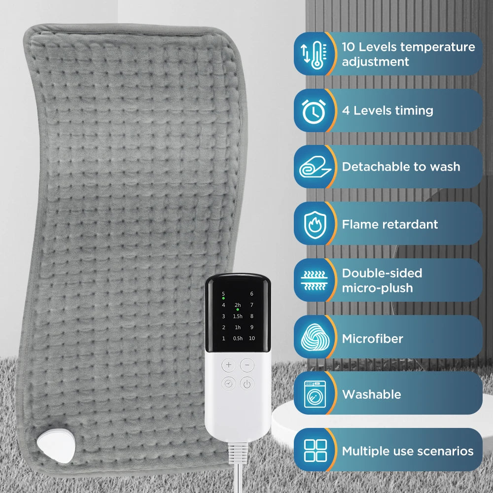 Verwarmingsmatras 60x30 cm met 10 Temperatuurstanden en 4 Timerstanden voor Comfortabele Warmte 1