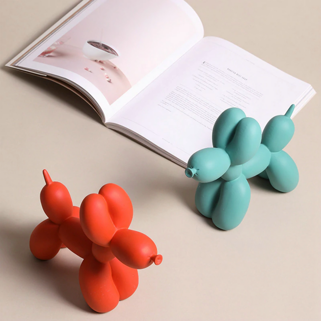 Canovo Ballonhond Figura – Hecho a mano en Poliresina con Acabado Mate en Colores Vivos