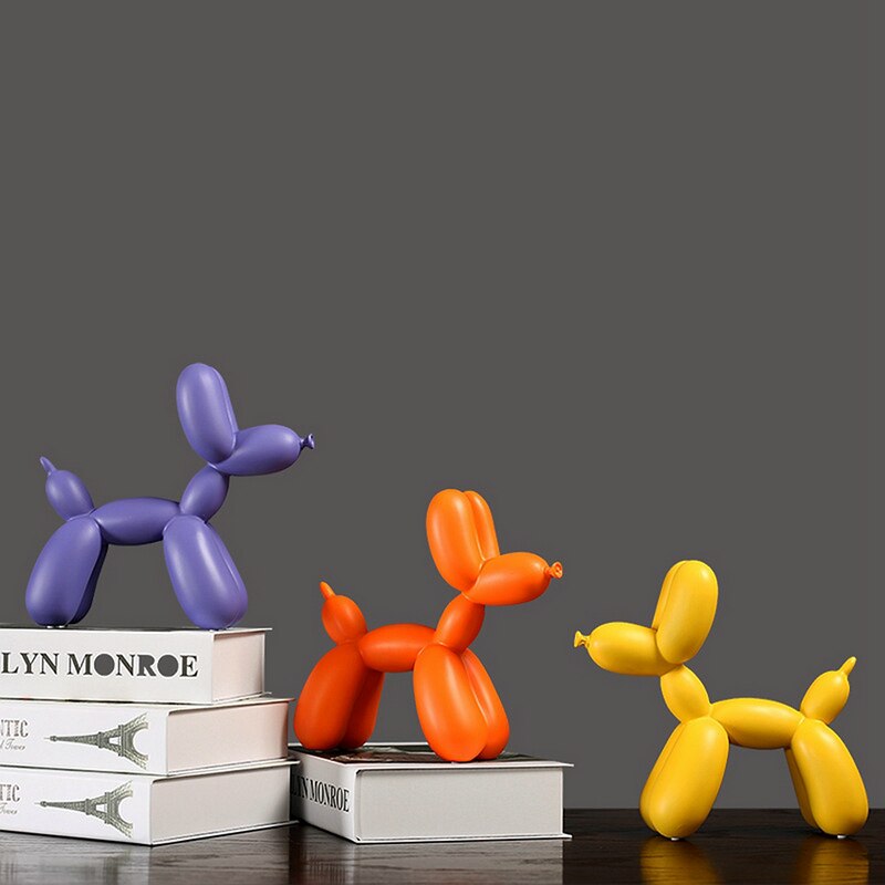 Canovo Ballonhond Beeldje – Handgemaakt Polyresin met Matte Afwerking in Levendige Kleuren