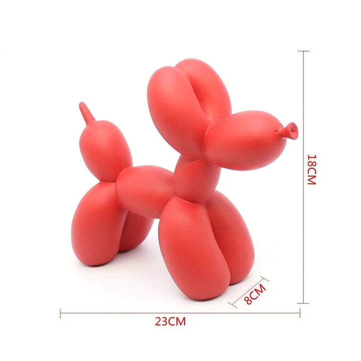 Canovo Ballonhond Figura – Hecho a mano en Poliresina con Acabado Mate en Colores Vivos