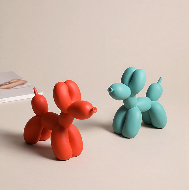 Canovo Ballonhond Figura – Hecho a mano en Poliresina con Acabado Mate en Colores Vivos