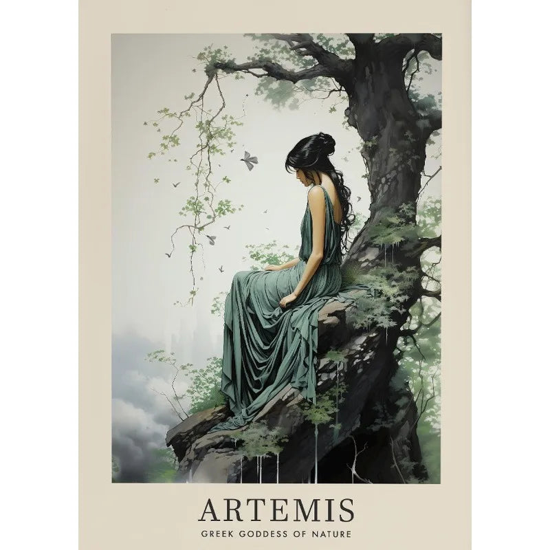 Vintage Canvas Schilderij Griekse Godinnen Aphrodite en Hera voor Woonkamer 15