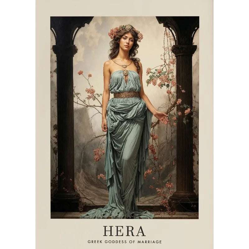 Vintage Canvas Schilderij Griekse Godinnen Aphrodite en Hera voor Woonkamer 17