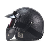 classic motorcycle crash helmets Helmet – Retro Design with Visor, Adjustable Chin Strap & C – VestraGear color_Patagonia_49339 Color:Tryon Cisco Kendall + Kylie Womens