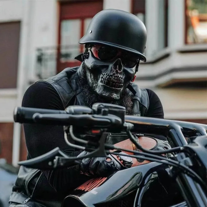 Vintage Retro Motorhelm voor Zomergebruik - Halve Helm met Goede Ventilatie en Veiligheidsbril 2