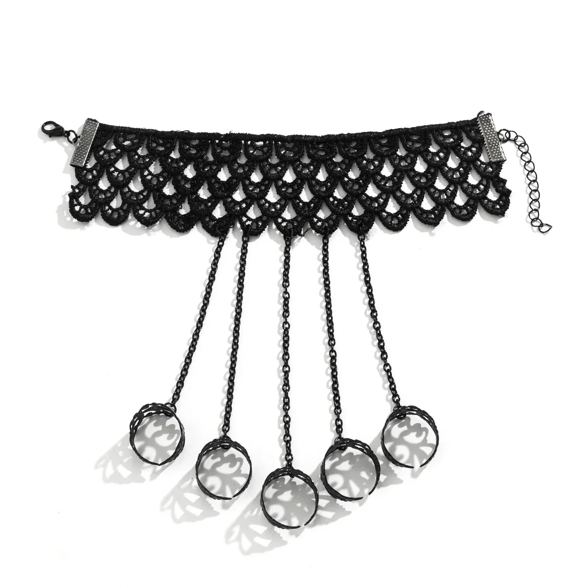 NoirBelle Kant Polsband – Pulsera Vintage Negra con Accesorios Metálicos e Elegancia Atemporal