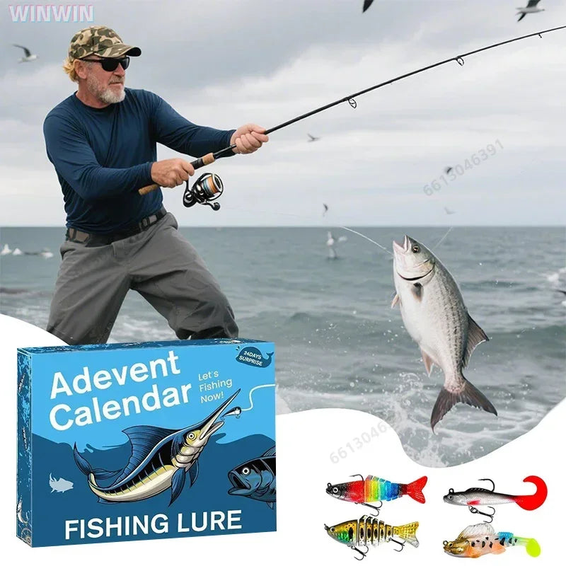 Visgerei Adventskalender 24 Dagen Kunstaas Collectie Vissen Countdown Cadeau Hengelsport Zoetwater Zoutwater | Sansoti 3