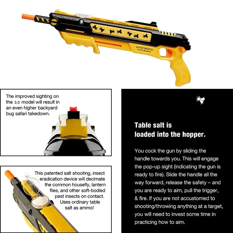 PestBlaster Pistola de Sal 3.0 – Láser para Control de Moscas y Mosquitos Exterior