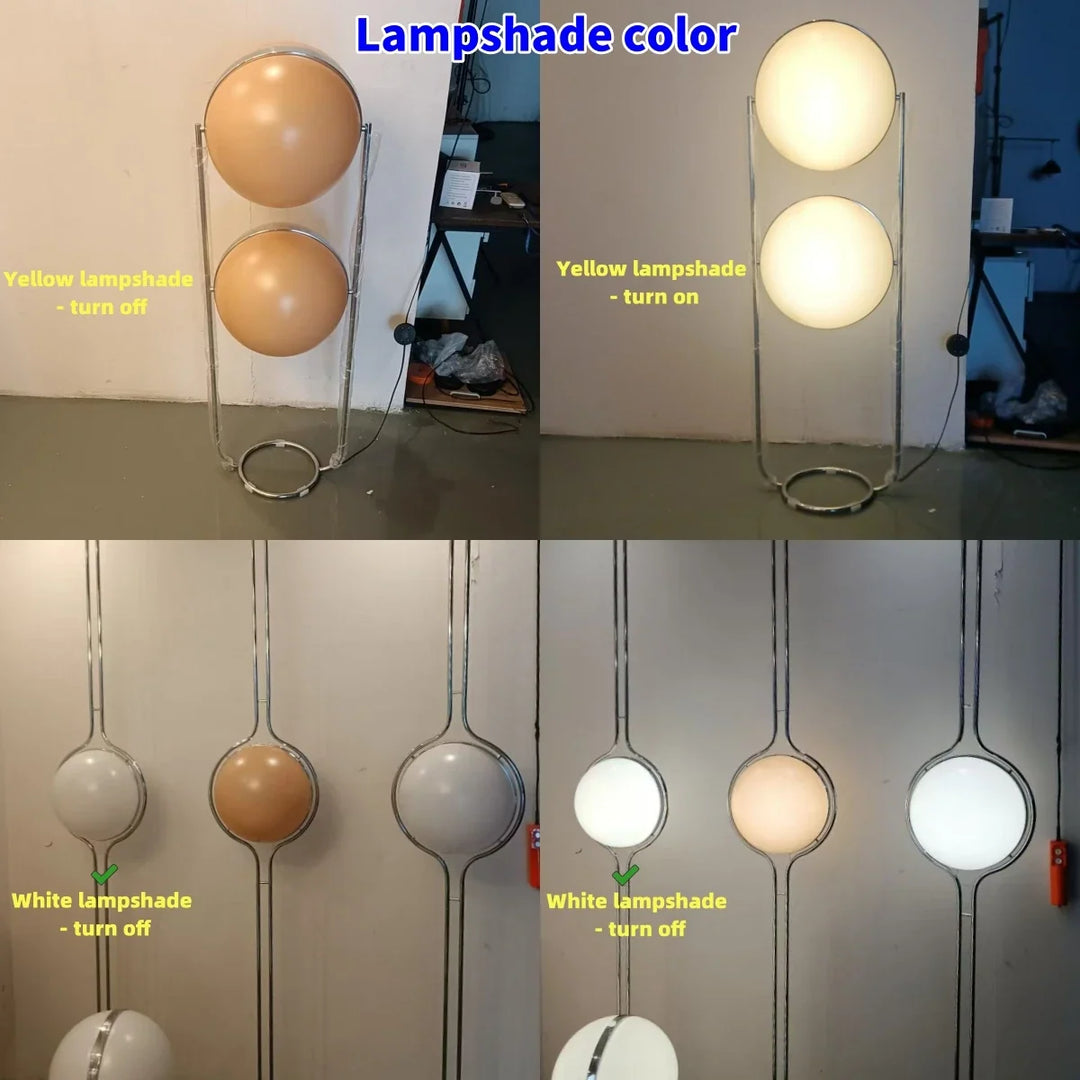 Vloerlamp Bol Wit Acryl Chroom Metaal Art Deco Design E27 LED | Sansoti 6
