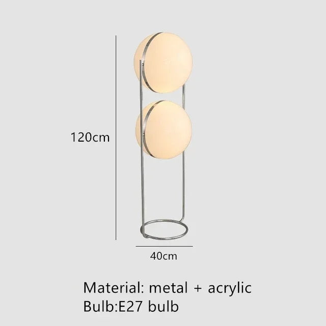 Vloerlamp Bol Wit Acryl Chroom Metaal Art Deco Design E27 LED | Sansoti 9