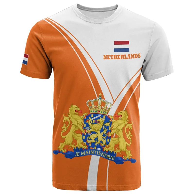 Voetbalshirt Nederland 2024 met 3D Afdruk Nederlandse Vlag 7