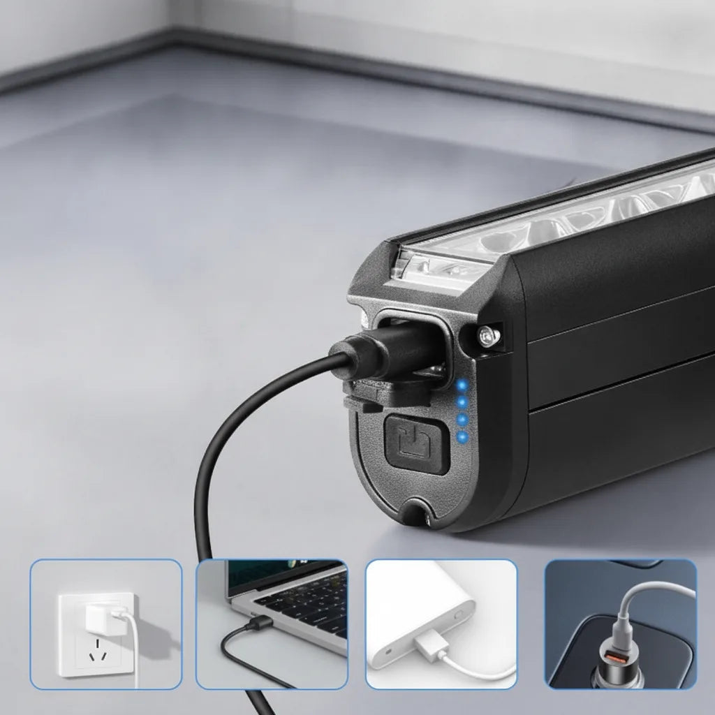 Voorlicht voor de fiets – 1400 lumen LED-fietslamp, USB-oplaadbaar en weerbestendig 2