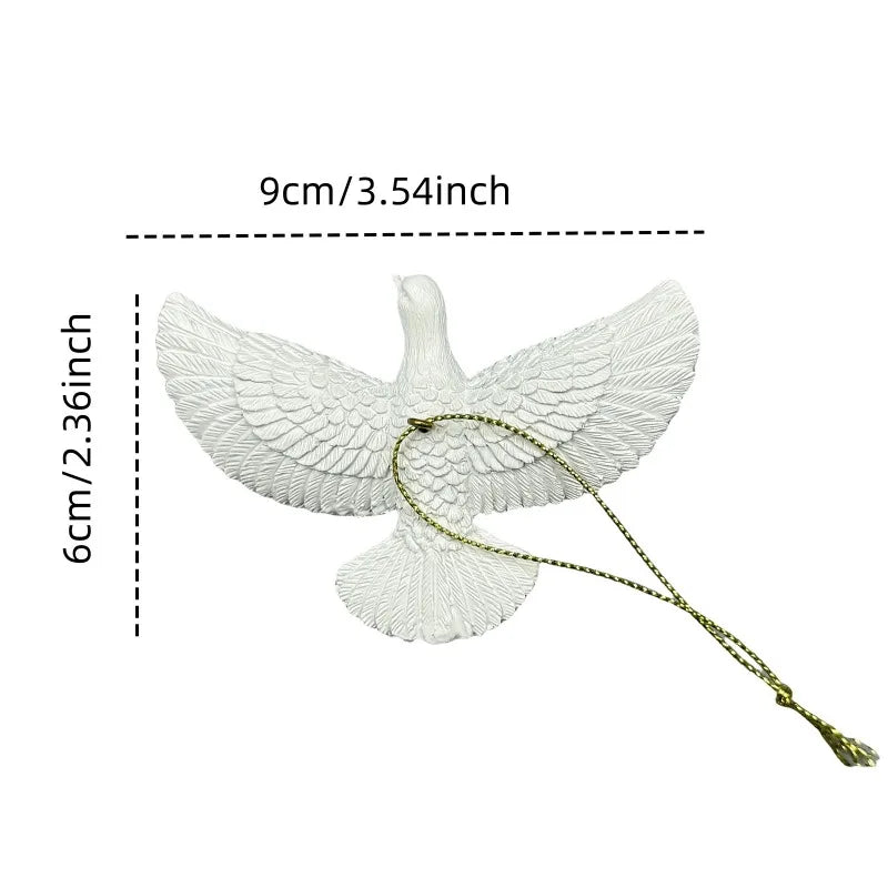 Vriendschapsduiven kerstornamenten - Sneeuwwitte decoratie voor kerstboom 2