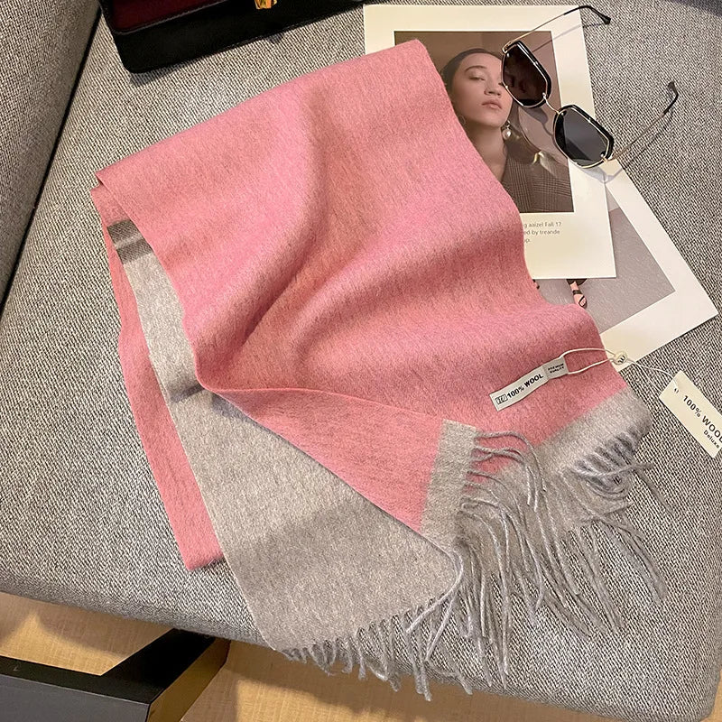 Merivelle Wol Sjaal – Luxe 100% Wollen Wintersjaal met Dambordpatroon, Warm & Stijlvol voor Vrouwen