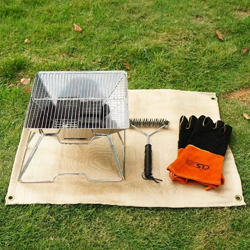 Vuurvaste Isolatiemat voor Buitengebruik - Glasvezel, Hittebestendig tot 800°C, Ideaal voor Barbecue en Picknick 4