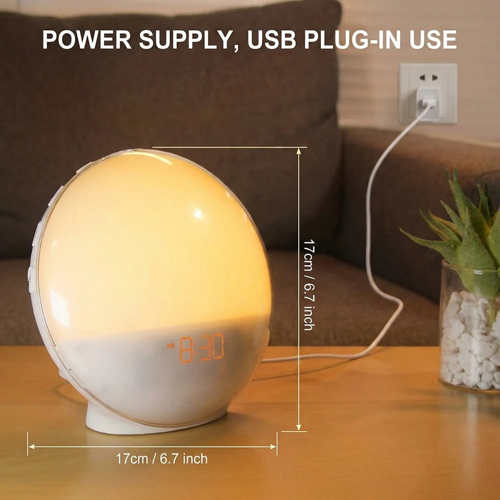 Wake-Up Light Wekker met Zonsopgangsimulatie, Dubbele Alarmen en FM-Radio 4