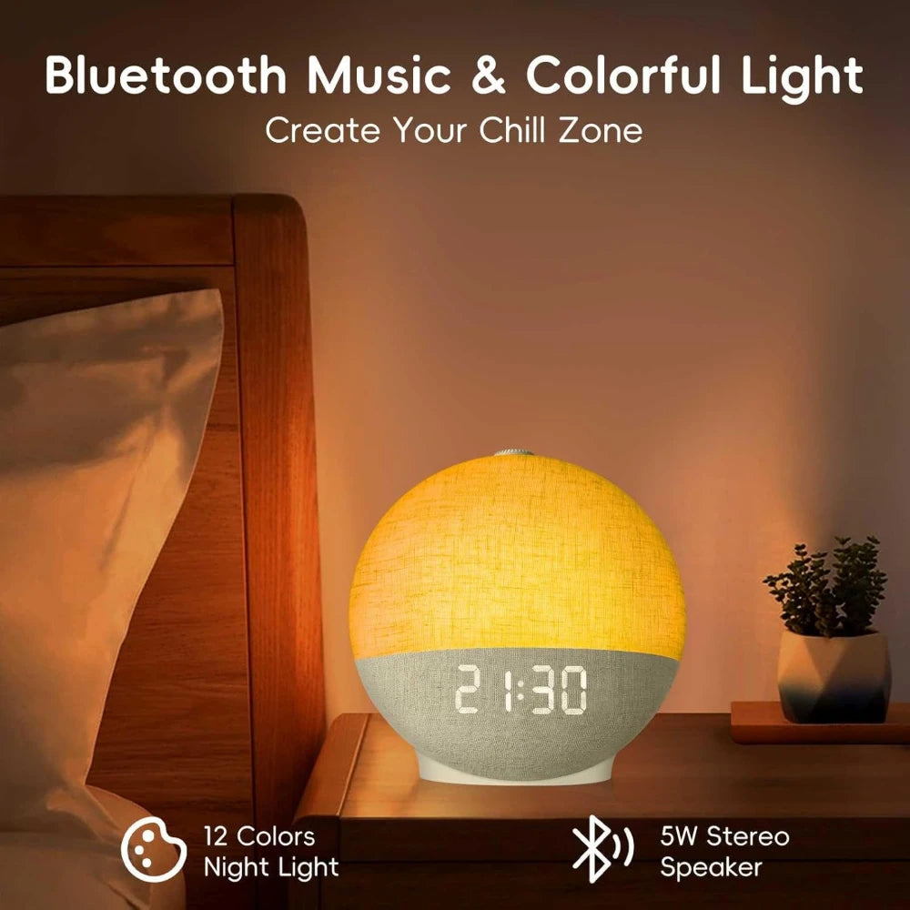 Wake-up Light met Zonsopgangfunctie, White Noise en Bluetooth Speaker, Wit 1