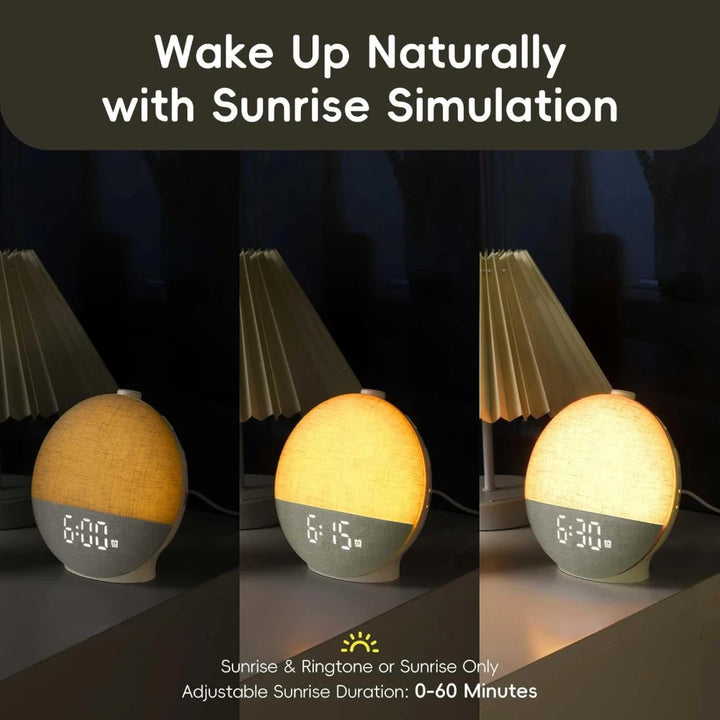 Wake-up Light met Zonsopgangfunctie, White Noise en Bluetooth Speaker, Wit 2