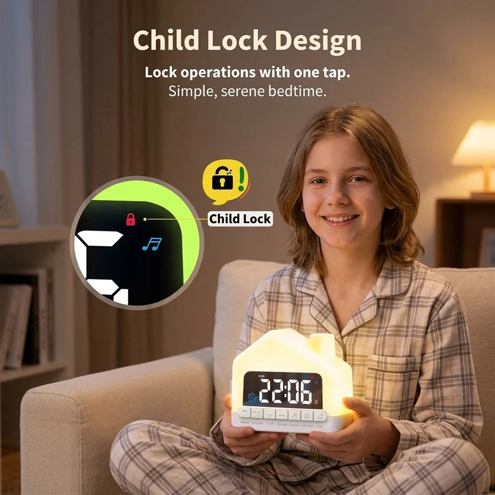 Wake Up Light Wekker met Natuurlijke Zonsopgang, 12 Kleuren Nachtlampje en Rustgevende Geluiden 4