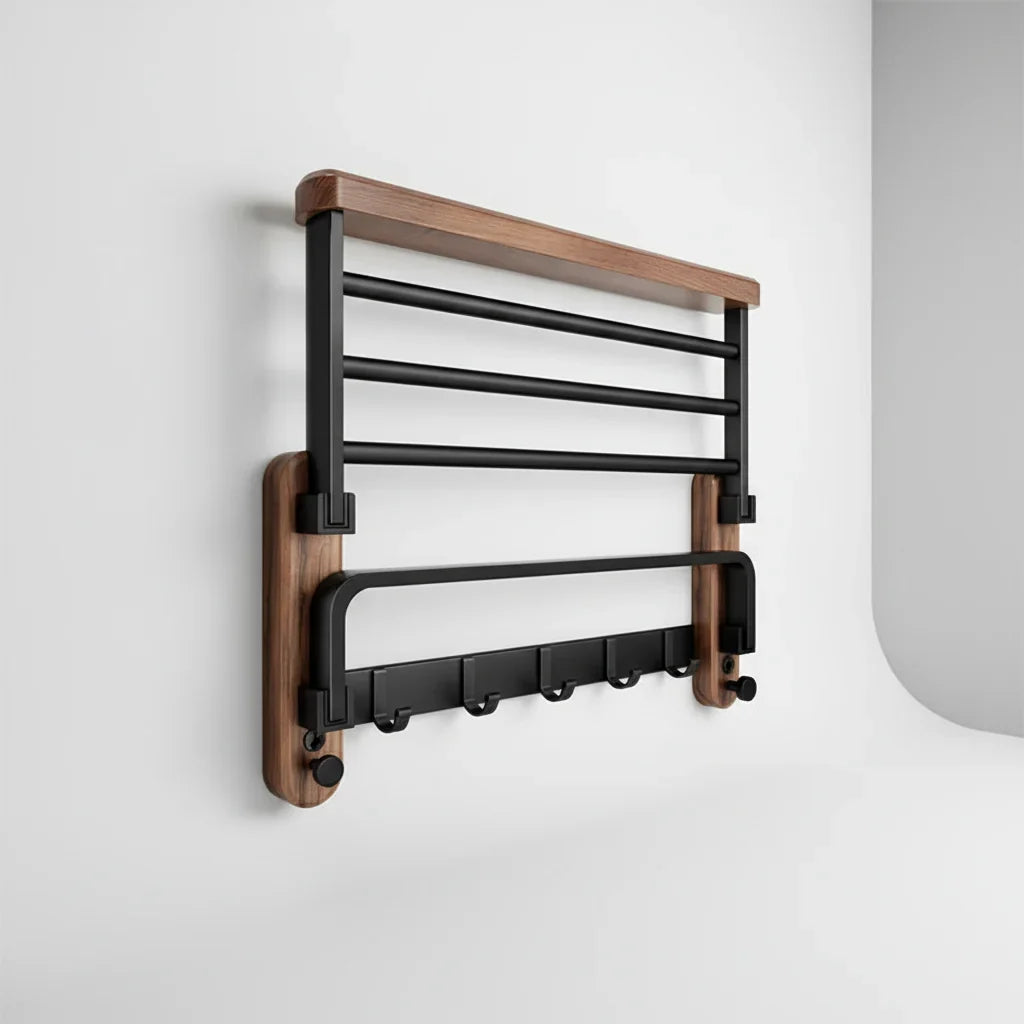 Wall-mounted wooden towel rack - Rackhaven 5