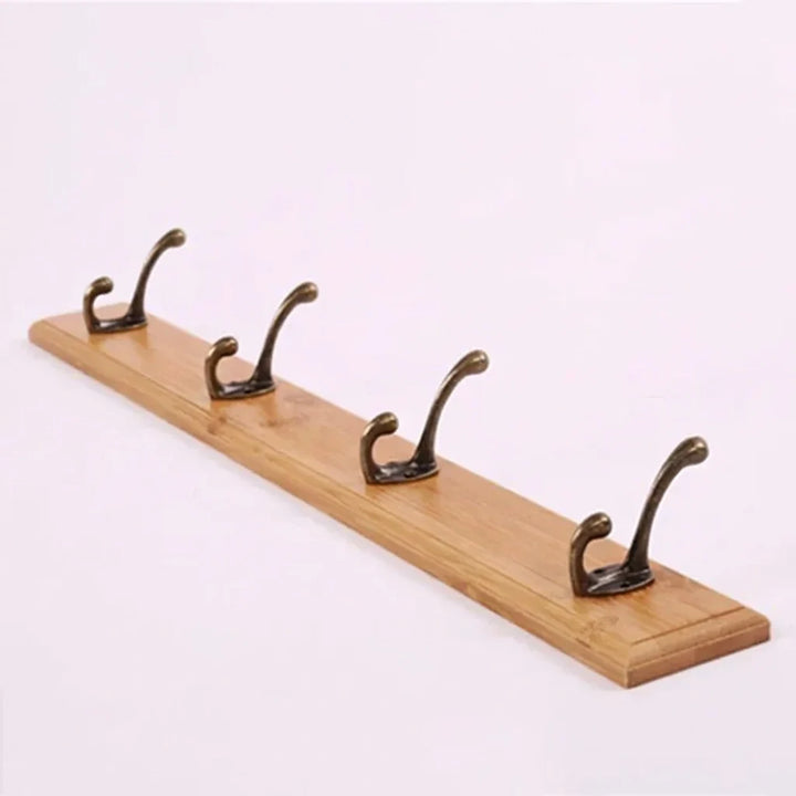 Wandkapstok Massief Hout 4-5 Haken Wit Beige Bruin Muurmontage | Kapstok Gang Hal Slaapkamer | Skandinavische Houten Kapstok | Sansoti 7
