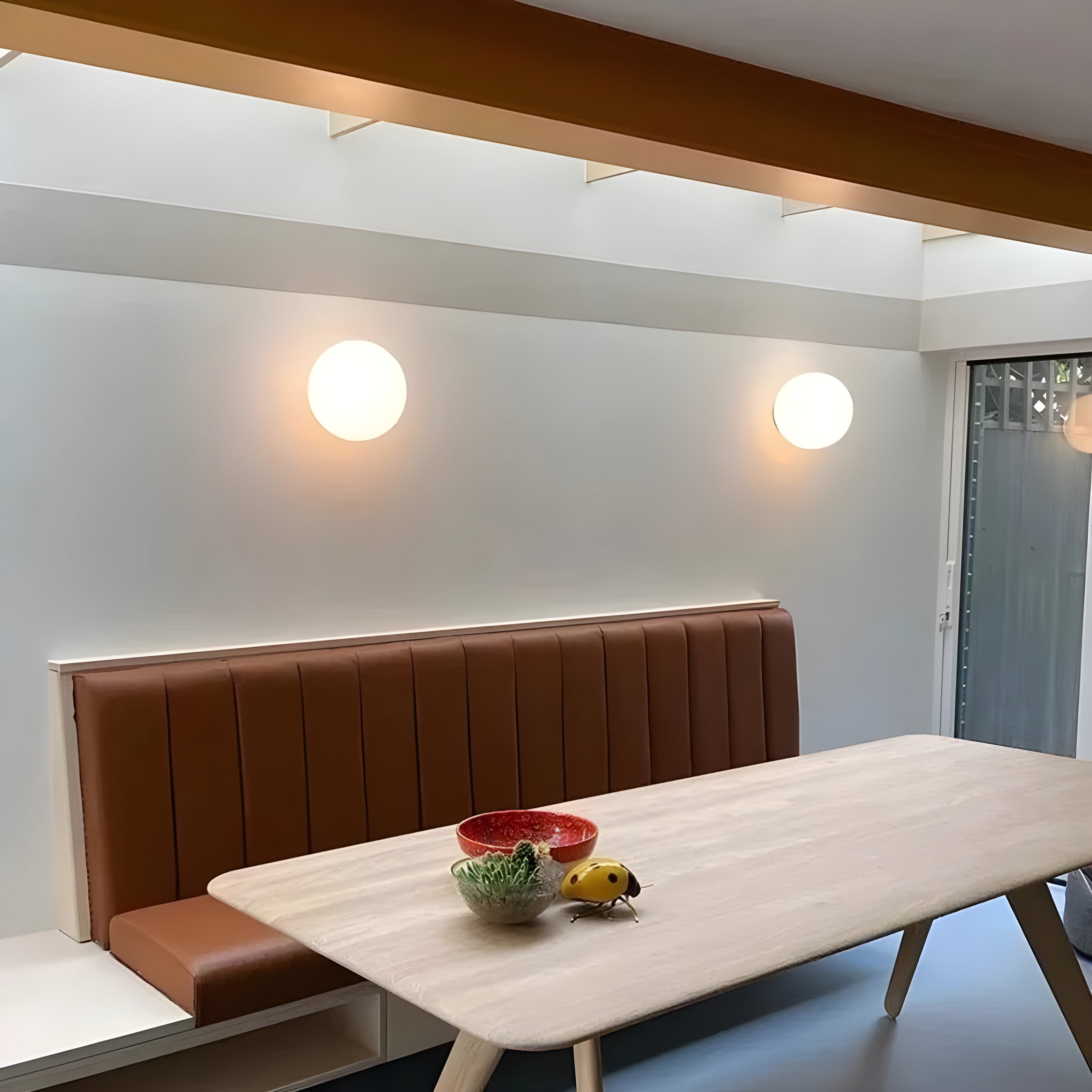 Wandlamp Rond Matglas Minimalistisch Scandinavisch Japandi Stijlvol Woonkamer Slaapkamer | Sansoti 2