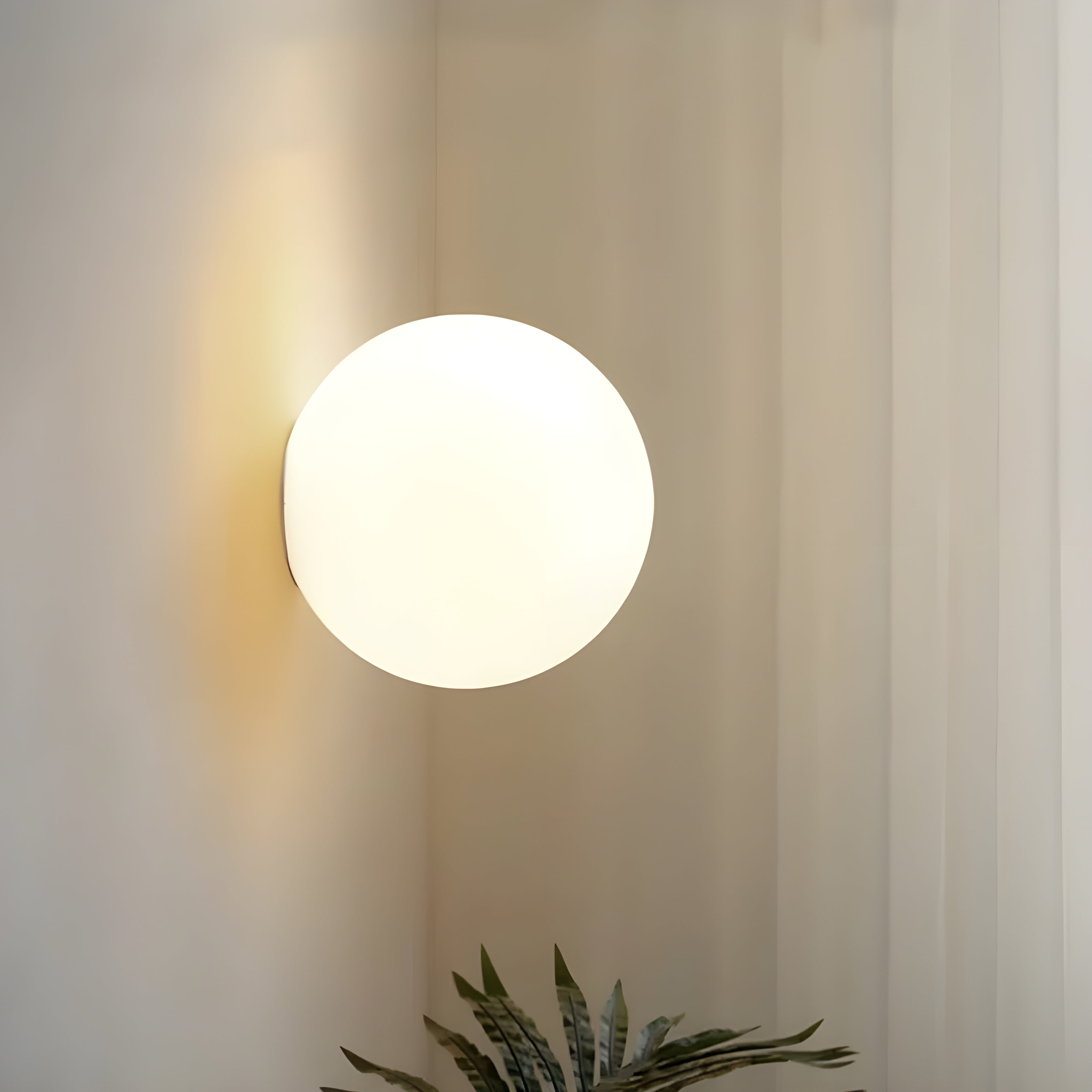 Wandlamp Rond Matglas Minimalistisch Scandinavisch Japandi Stijlvol Woonkamer Slaapkamer | Sansoti 6