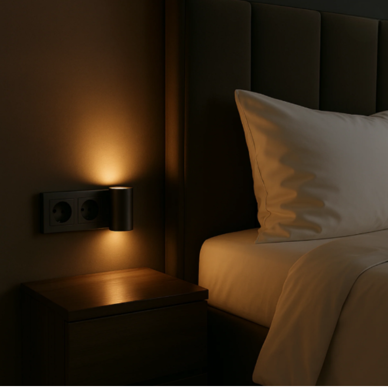 Wandlamp Stopcontact LED Dimbaar Dag Nacht Sensor 10W Warm Licht Slaapkamer Hal | Sansoti 6