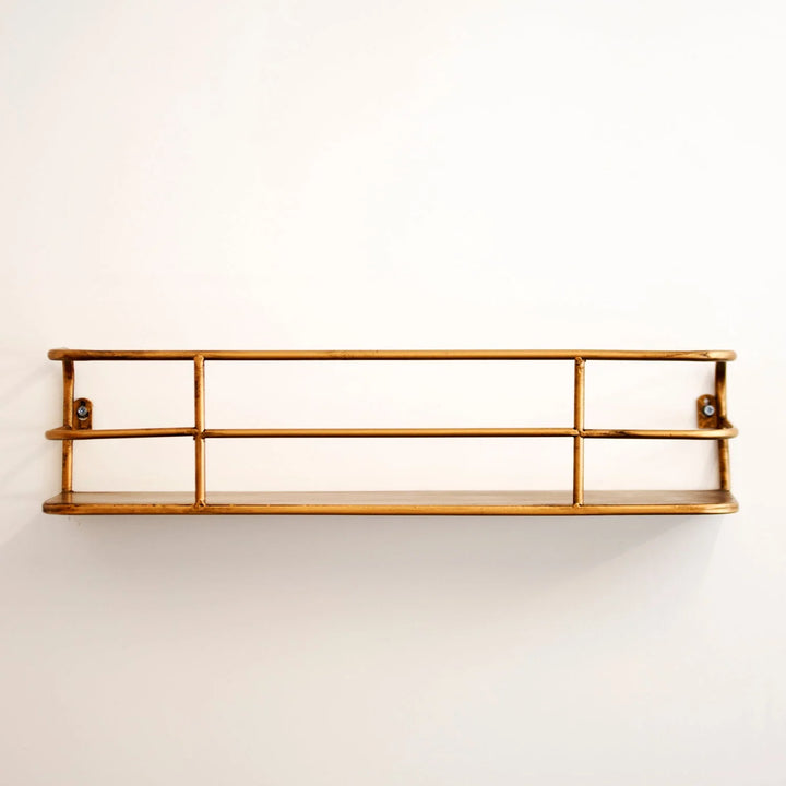 Wandplank Industrieel Metaal Messing Goud 55cm Draadframe Wandrek Woonkamer Modern 1