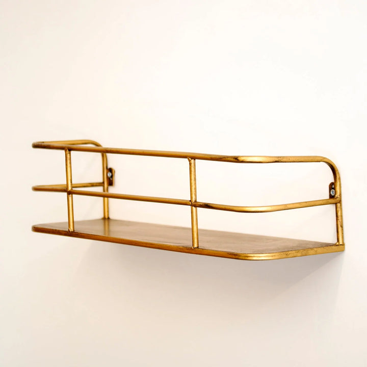 Wandplank Industrieel Metaal Messing Goud 55cm Draadframe Wandrek Woonkamer Modern 4