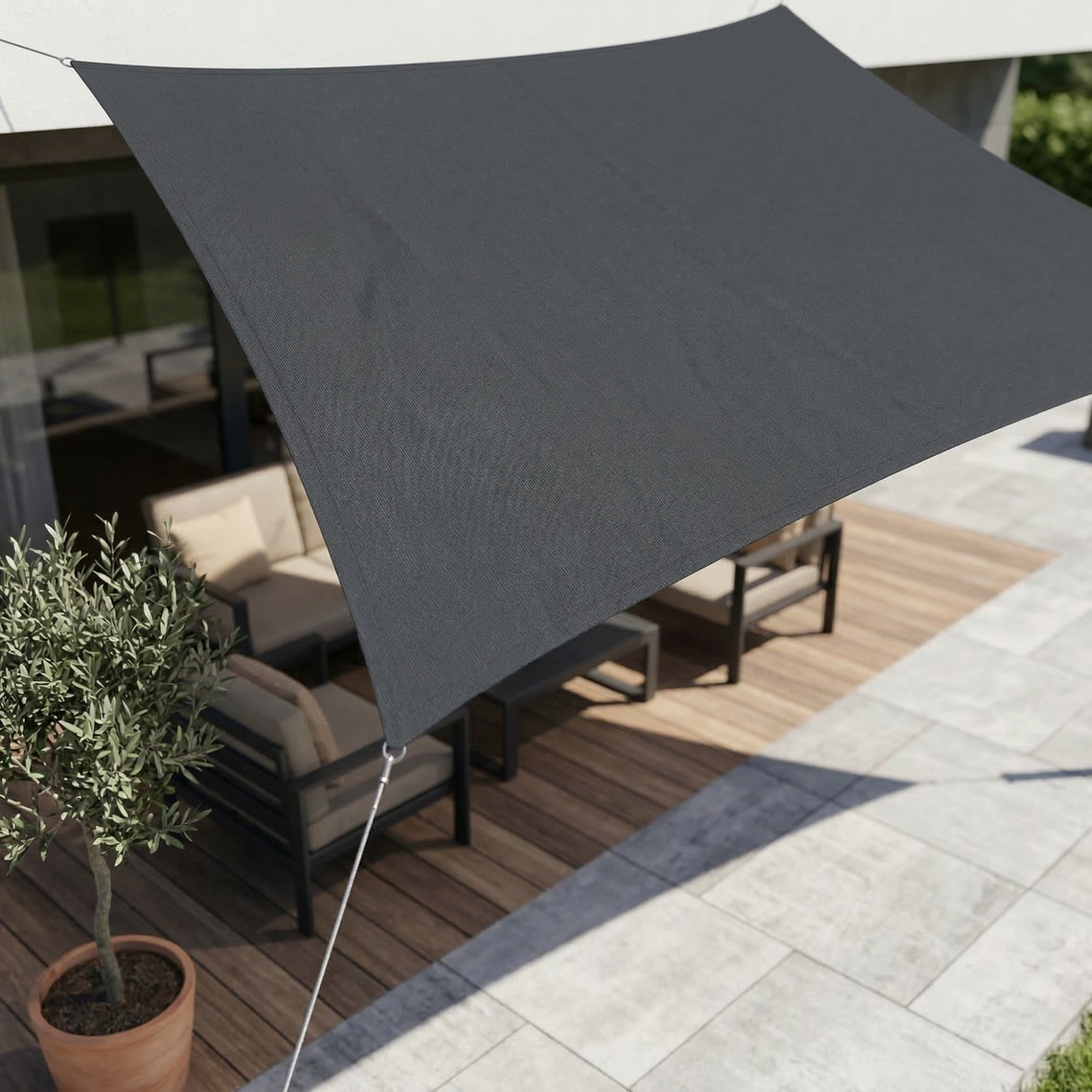 Waterdicht Rechthoekig Schaduwdoek UV-Bescherming Terras Tuin Balkon | Sansoti 0