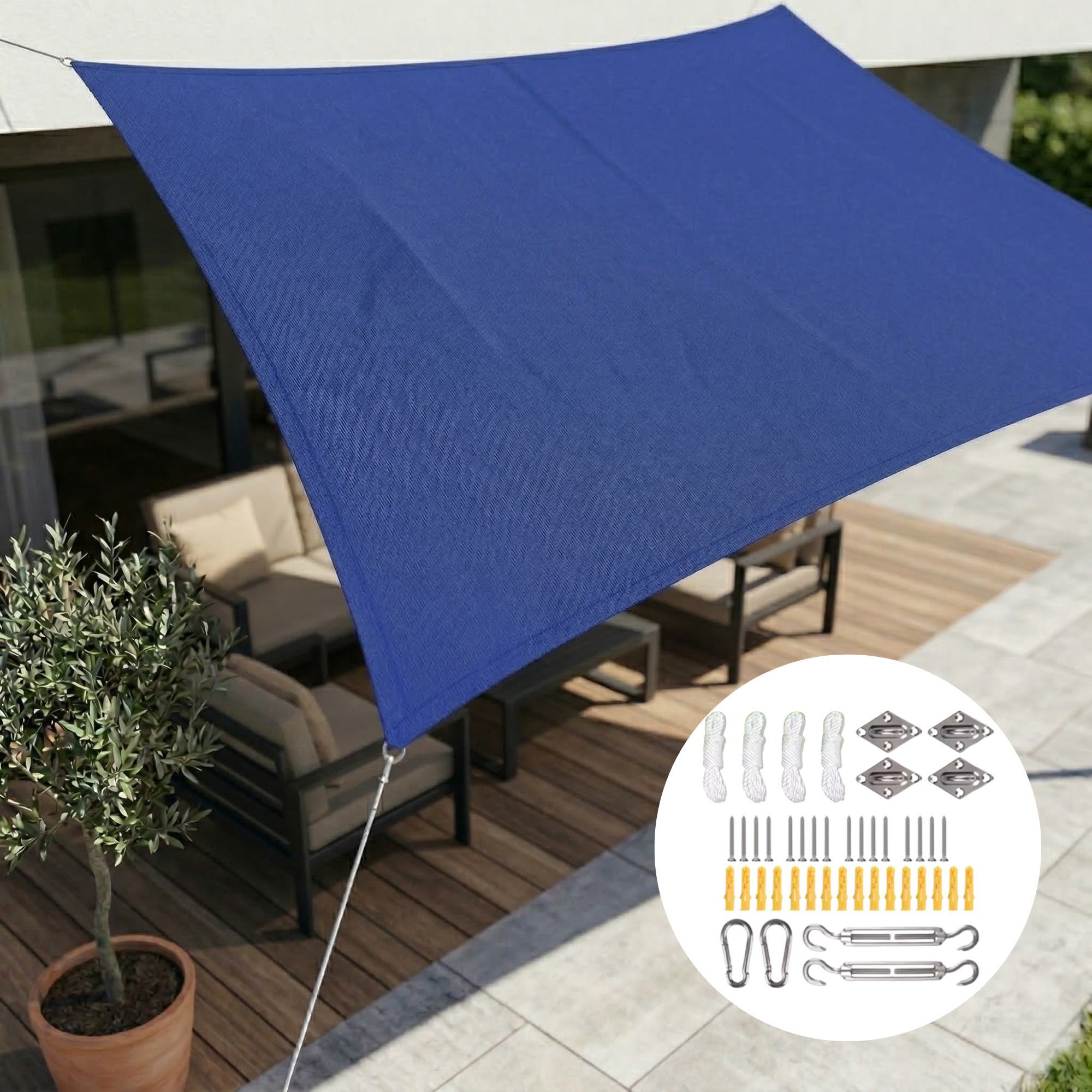 Waterdicht Rechthoekig Schaduwdoek UV-Bescherming Terras Tuin Balkon | Sansoti 13
