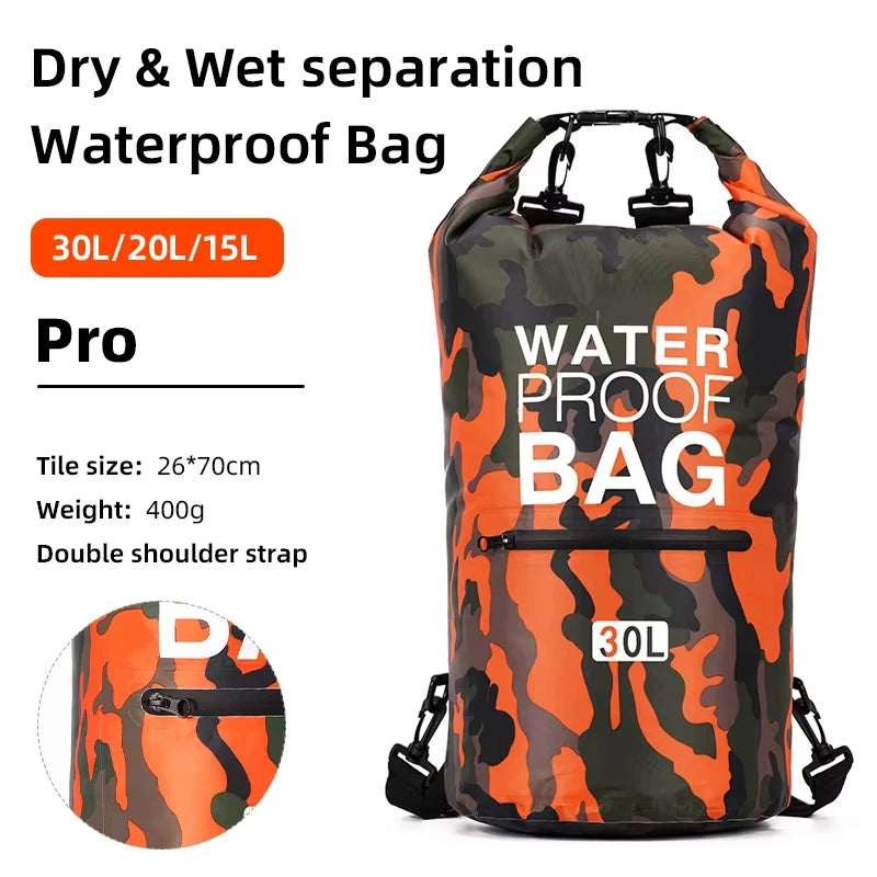 Waterdichte PVC Dry Bag Rugzak 5L-30L voor Outdoor Activiteiten, Verstelbare Schouderriem 0