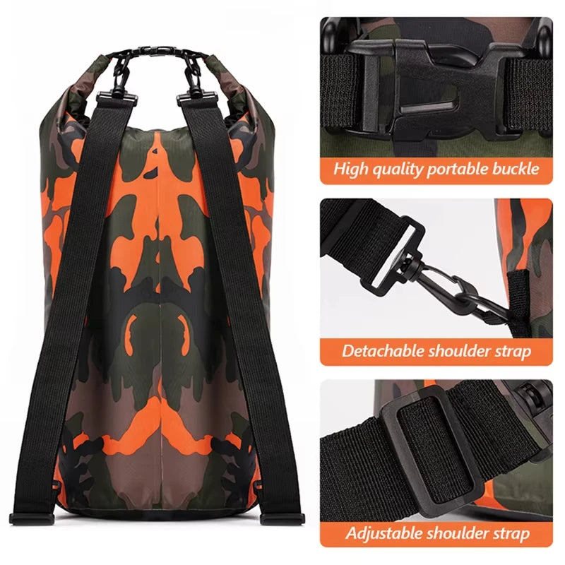 Waterdichte PVC Dry Bag Rugzak 5L-30L voor Outdoor Activiteiten, Verstelbare Schouderriem 3