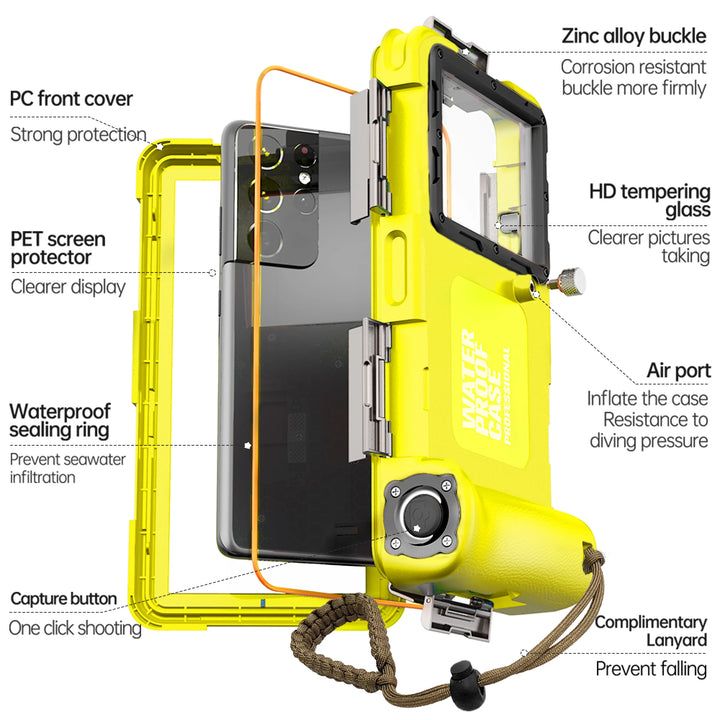 Waterdichte Telefoonhoes voor Smartphones tot 6,9 Inch, IP68, Tot 15m Diepte 2