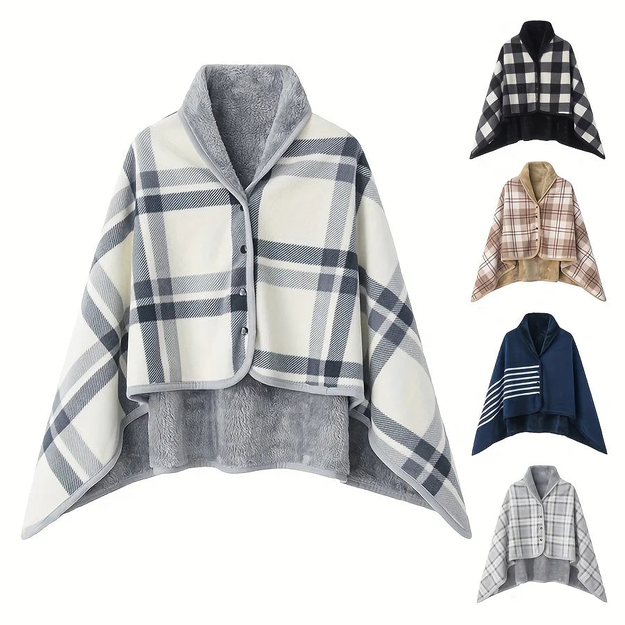 CozyDrape – Manta Bufanda de Franela Portátil Talla Única – Oficina y Hogar