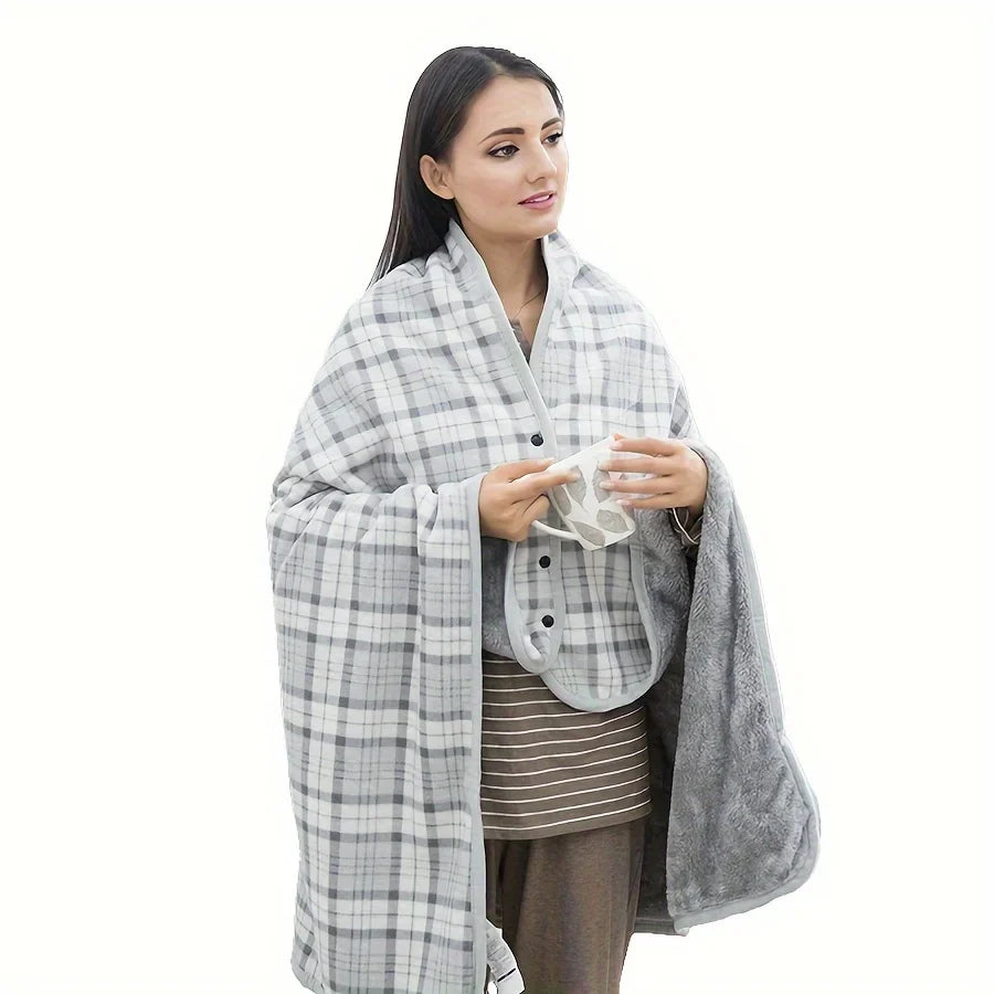 CozyDrape – Manta Bufanda de Franela Portátil Talla Única – Oficina y Hogar