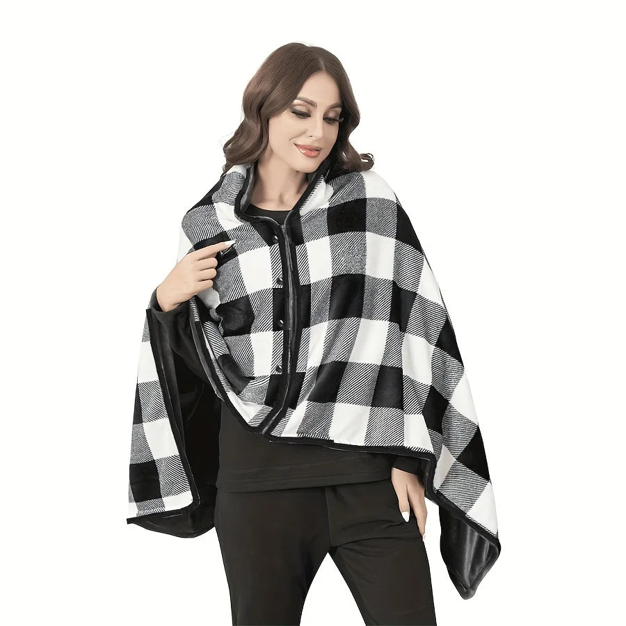 CozyDrape – Manta Bufanda de Franela Portátil Talla Única – Oficina y Hogar