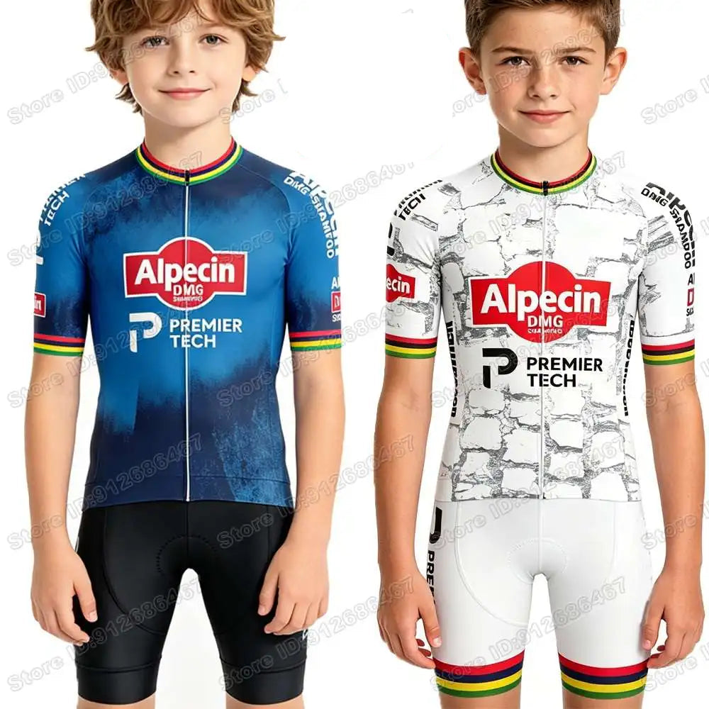 Wielerkleding Set voor Kinderen met Korte Mouwen en Broek, Ademend en Stijlvol 0