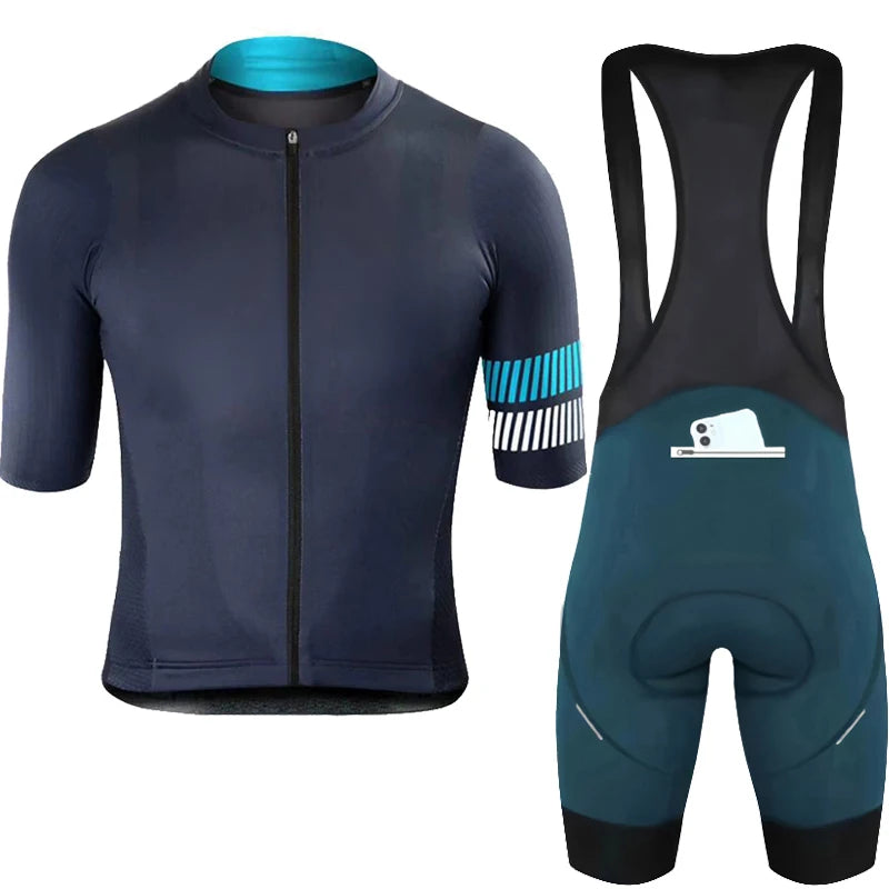 Wielertrui Set Voor Mannen en Vrouwen - Ademend, Anti-UV, Met Rits 17