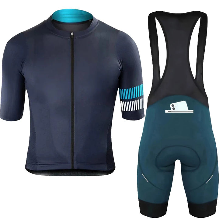 Wielertrui Set Voor Mannen en Vrouwen - Ademend, Anti-UV, Met Rits 17