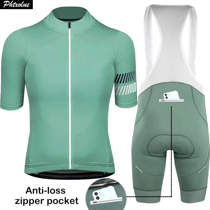 Wielertrui Set Voor Mannen en Vrouwen - Ademend, Anti-UV, Met Rits 2