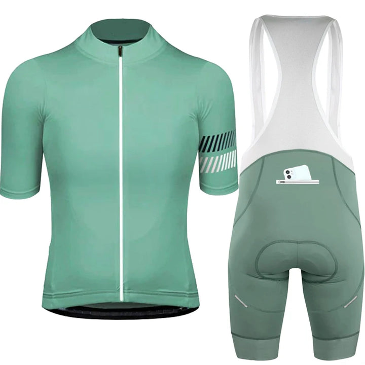 Wielertrui Set Voor Mannen en Vrouwen - Ademend, Anti-UV, Met Rits 21