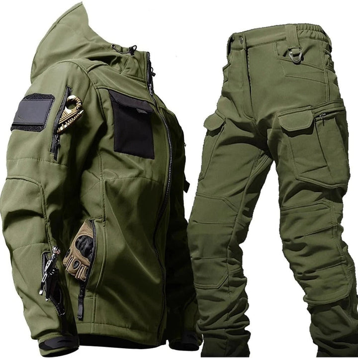 Conjunto de pantalones cargo para hombre StormPeak Outdoor – Impermeable y cortaviento con capucha