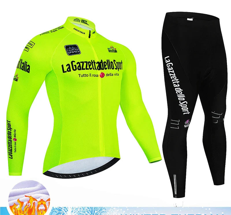 Velocraft Conjunto de Ciclismo Térmico – Camisola de Ciclismo Térmica de Manga Comprida com Almofada de Gel 20D para Conforto & Calor durante Passeios Frios