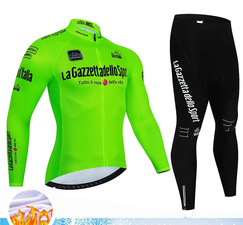 Velocraft Conjunto de Ciclismo Térmico – Camisola de Ciclismo Térmica de Manga Comprida com Almofada de Gel 20D para Conforto & Calor durante Passeios Frios