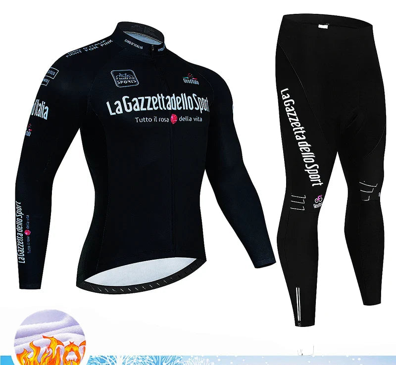 Velocraft Conjunto de Ciclismo Térmico – Camisola de Ciclismo Térmica de Manga Comprida com Almofada de Gel 20D para Conforto & Calor durante Passeios Frios