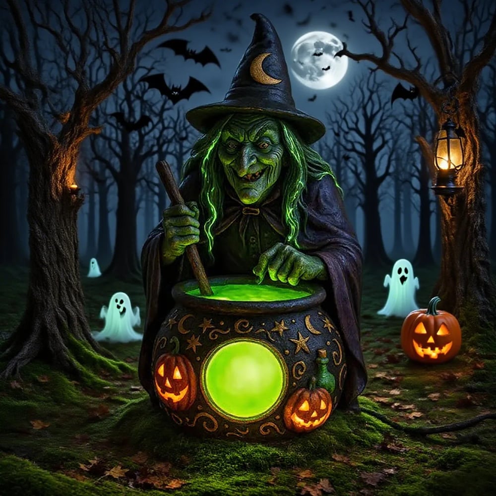 WitchGlow Ketel Lamp | Betoverende ketel met magische groene neonverlichting 2