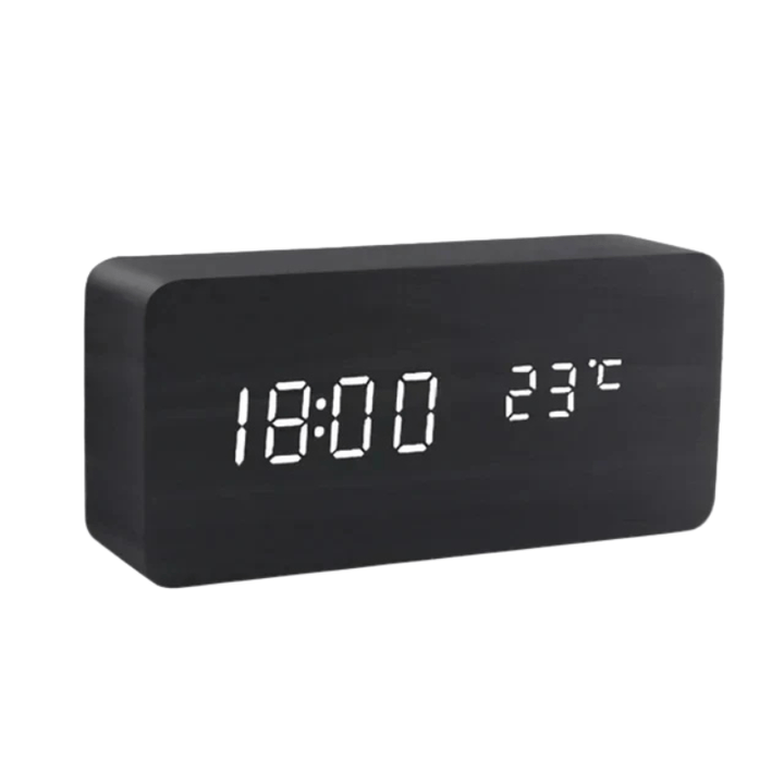 WoodSense | LED-Holzuhr mit Sprachsteuerung &amp; Anpassbarer Helligkeit | Stilvolles Design für Komfort 13